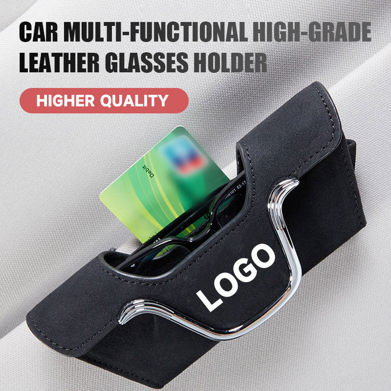 Car Multi-Functional High-Grade Leather Glasses Holder